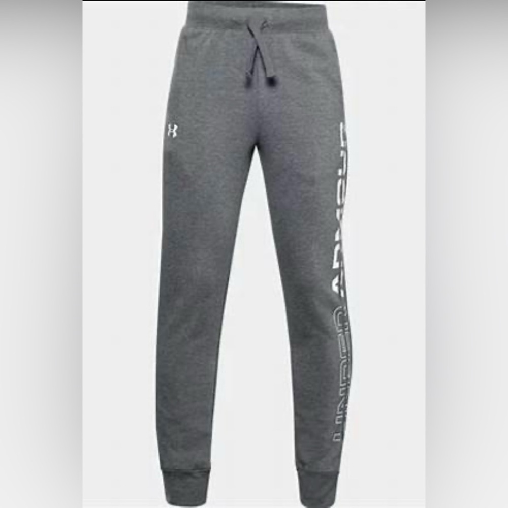 Under Armour YSM Gray UA Rival Fleece Graphic Joggers